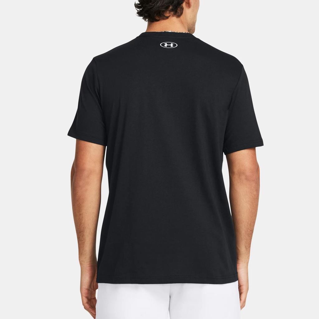 Under Armour Logo Print Crew Neck Short Sleeve T-Shirt Men Tops Black 1382911-001