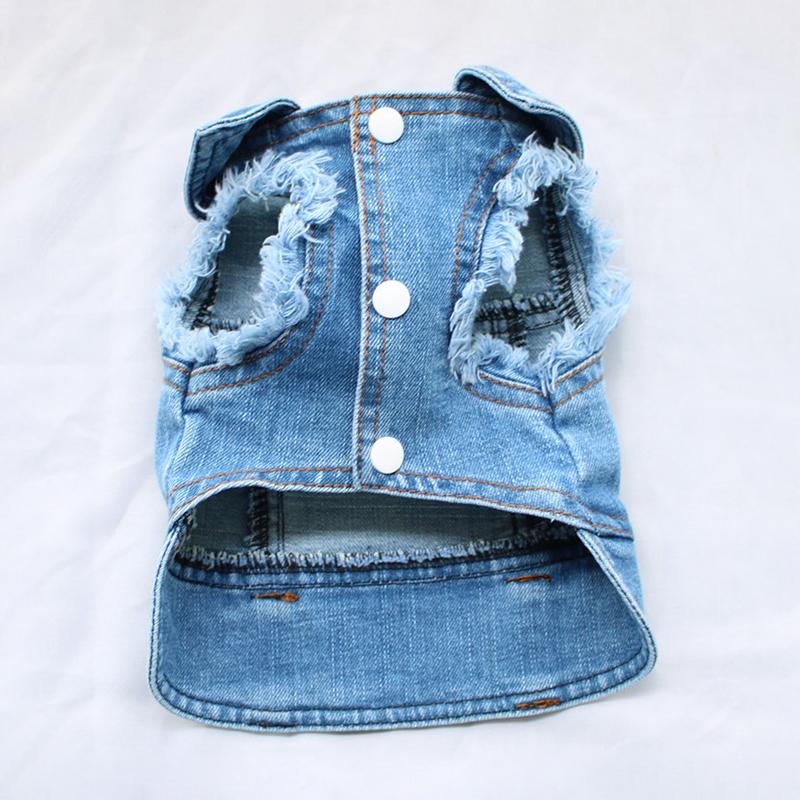 Summer Dog Denim Vest For Small Medium Dogs Puppy Shirt Cat Jeans Vest Harness Pet Clothes Walking Chest Strap with D-Ring