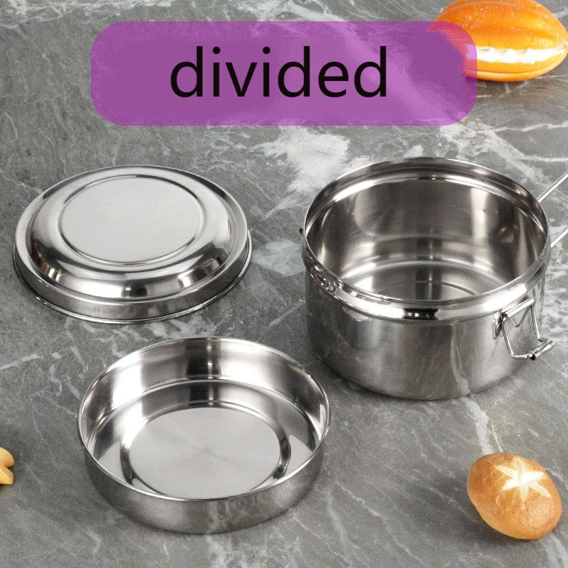 

Креативный круглый студенческий ланч-бокс из нержавеющей стали 304 на пару, утолщенный с крышкой ланч-бокс для улицы, портативный ланч-бокс с двойной сеткой