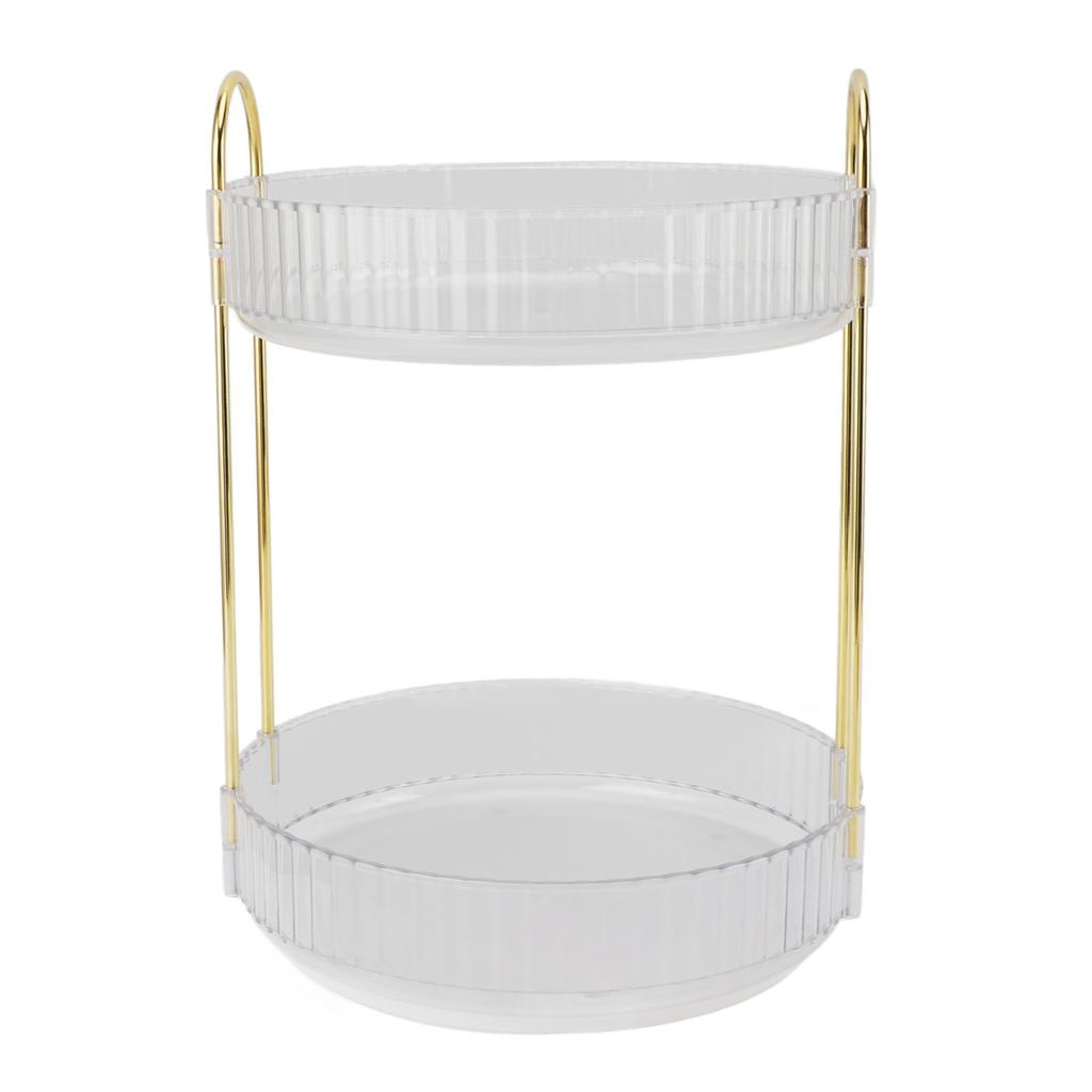 Makeup Organizer Rack 2 Tier 360 Deg Rotation Space Saving Cosmetic Countertop Organizer for