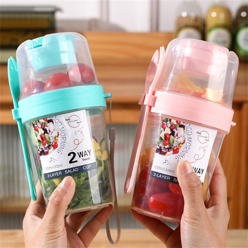 Double-layer Sealed Storage Bottle Food Grade Fresh Kepping Food Container Breakfast Fruit Milk Yogurt Leak-proof Cup Tumbler