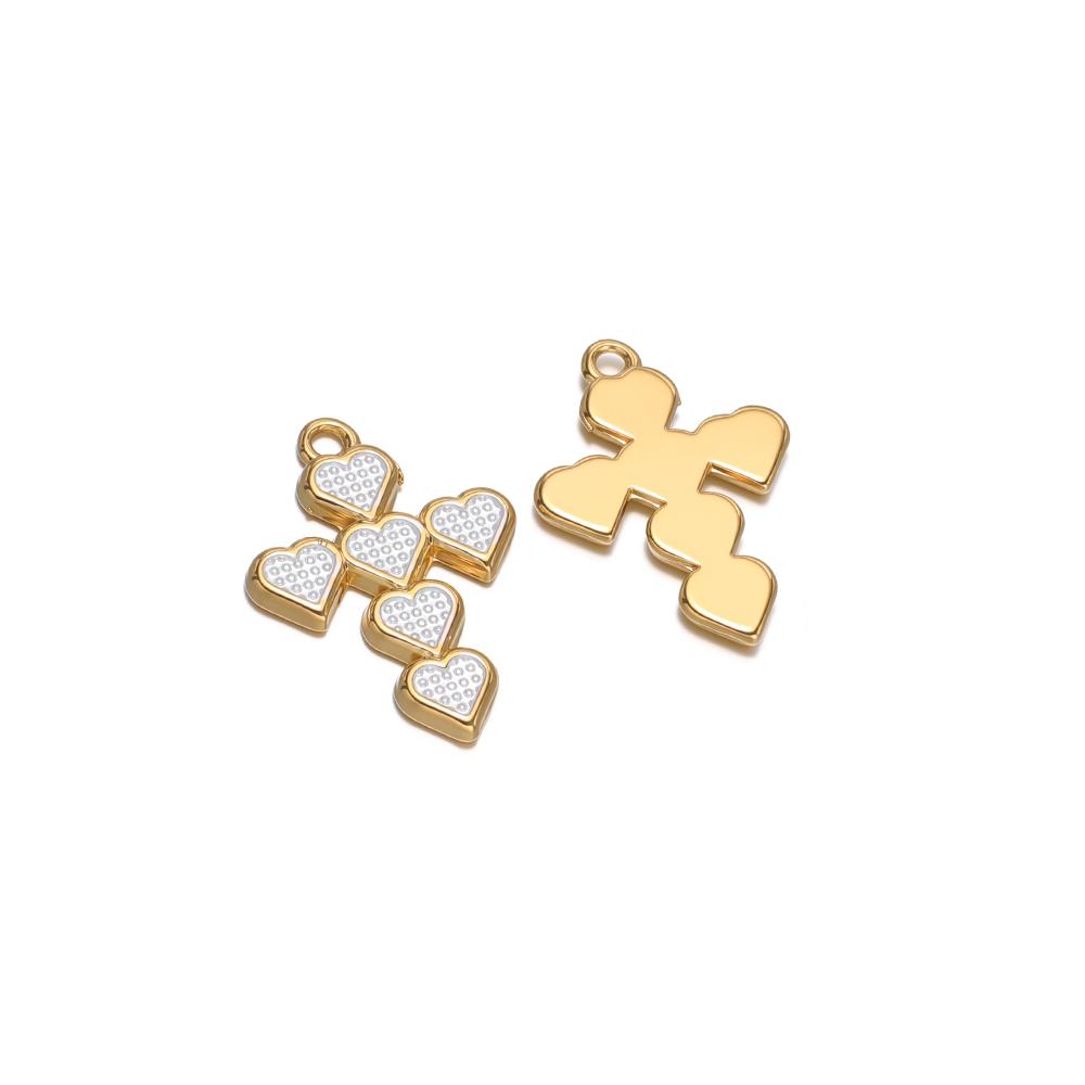 

5pcs Stainless Steel Enamel Cross Heart Charms Pendant for Women Necklace Findings DIY Jewelry Lovers Earrings Making Supplies