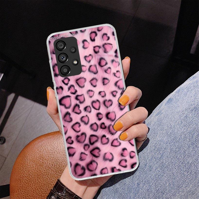 Pink Leopard Print Phone Case For Samsung Galaxy A52 A32 A22 A12 A51 A31 A50S A30S A20S A10S Note 20 Ultra 10 Plus S10 A72 A71 G