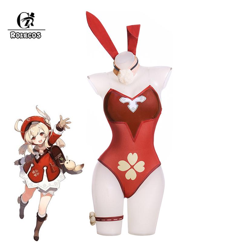 Christmas Bunny Girl Klee Cosplay Costume Genshin Impact Klee Bunny Costume Sexy Women Jumpsuit Klee Uniform Full Set