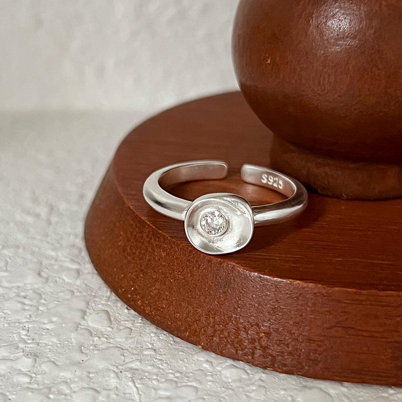 S925 Sterling Silver Korean Style Adjustable Open Ring for Women - Niche Light Luxury Trendy Colorfast High-End Feel