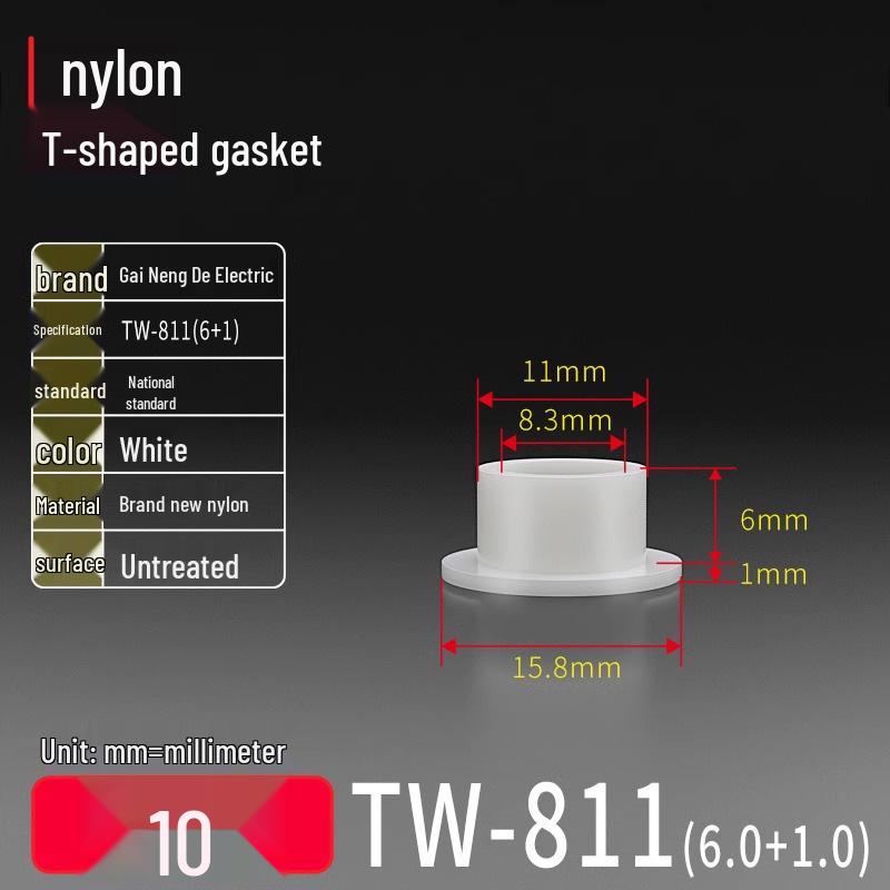 T-förmiger Nylon-Kunststoff-Dichtungsring und Schraubwellenhülse (Für dich: M2-M35)