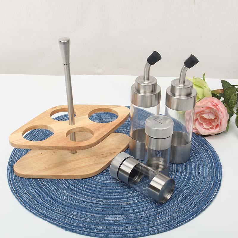 304 Stainless Steel Spice Set: Seasoning Jar, Oil Pot & Salt Shaker with Lid for Home & Restaurant.