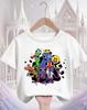Rainbow friend cartoon pattern boy and girl summer cute round neck fashionable casual short sleeved top