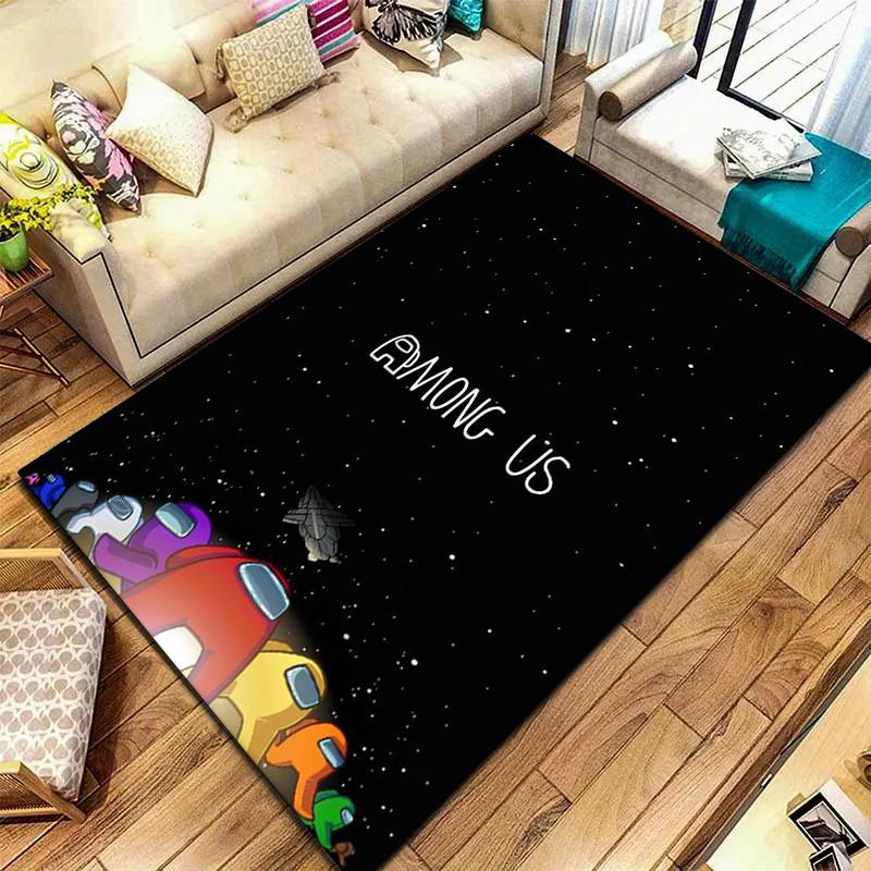 Tappeto Among Us per Soggiorno Camera da Letto Casa Decorazione Divano, Tappetino Antiscivolo per Giochi Bambini