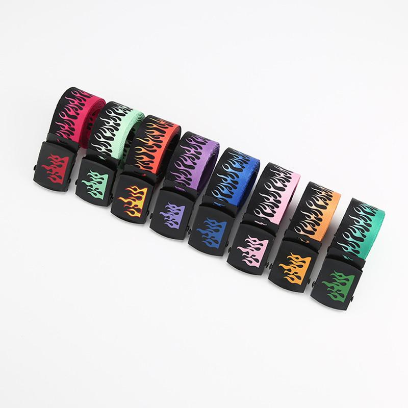 Punk Flame Belt - Trendy Hip-hop Street Bad Boy Personality Decoration Durable for Both Men and Women Trendy Eyelet Belt