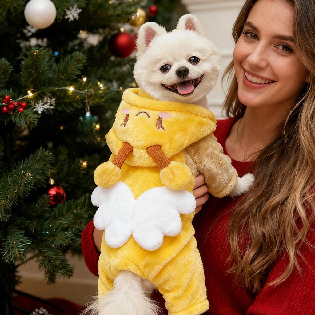 Dog Hoodies Warm Flannel Clothes Winter Small Dog Sweater Hoodie for Small Medium Large Breed Doggy Pet Puppy Home Travel