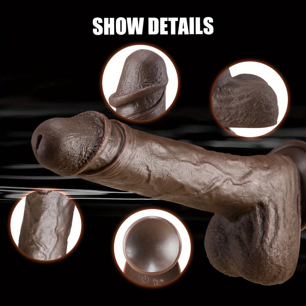 8,7" Teleskopické vibrační dildo – 4v1 Realistický vyhřívaný dildo vibrátor s rotací, 5 režimů pohybu a 9 vibračních režimů, hračka na dálkové ovládání pro muže a ženy