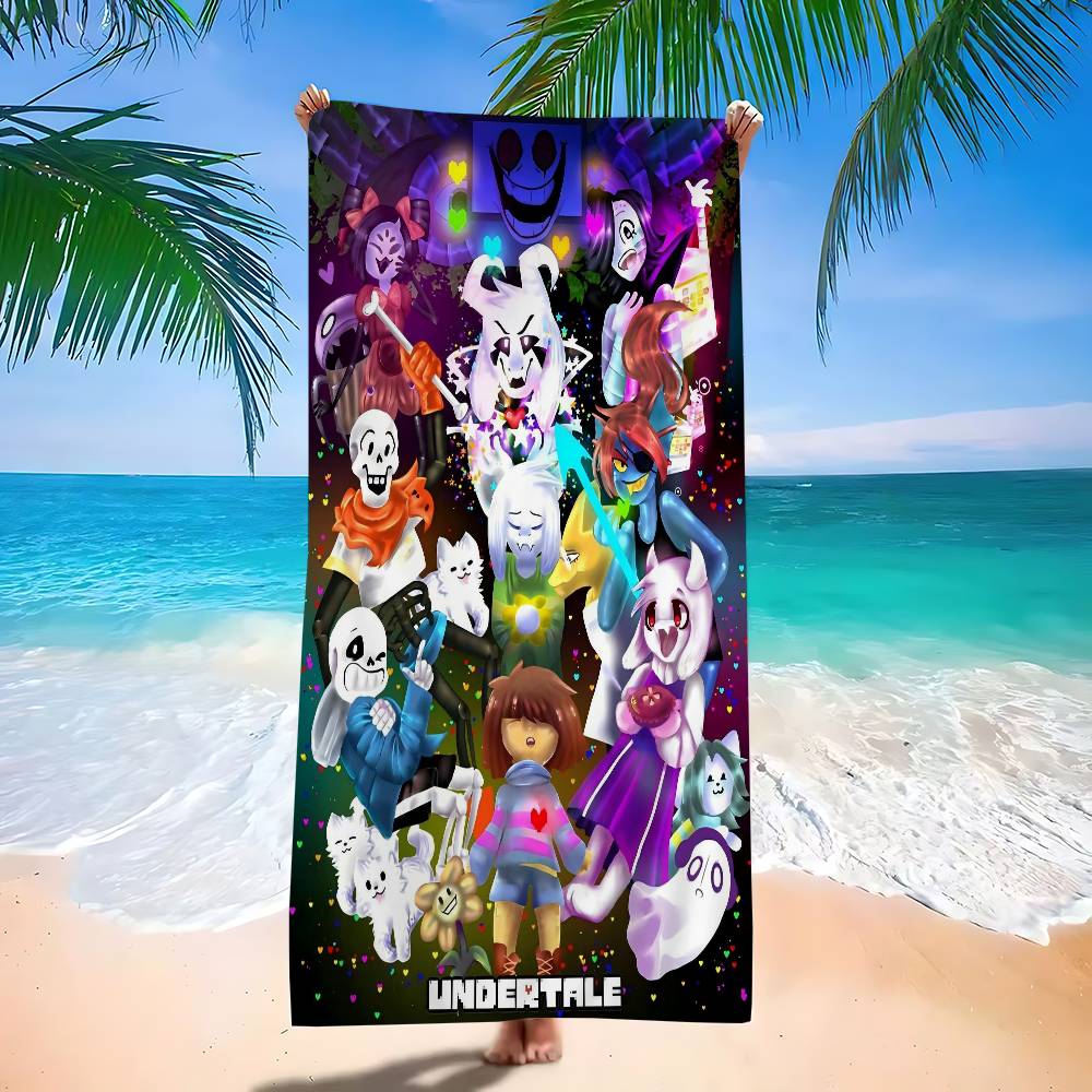 Game U-Undertales Bath Towel Microfiber Soft Water Absorbing Breathable For Girl Kids Decorative Cartoon Beach Towel