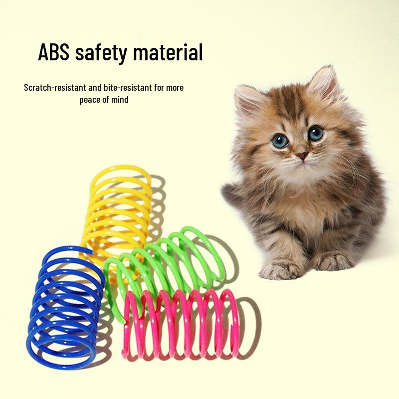 Buntes Plastikfeder-Katzenspielzeug - Hüpfender Teaser für Katzen & Haustiere
