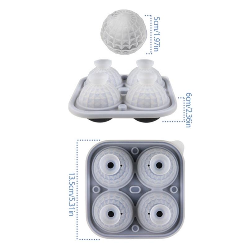 2 Pack Creative Geometric Ice Cubes Molds Silicone Ice Ball Tray For Cocktails Whiskey Nonstick Kitchenwares