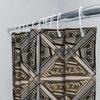 Decorative Printed Shower Curtain Polyester Fabric Bathtub Cover For Bathroom Decor Geometric Design In Black, Brown Grey Colors