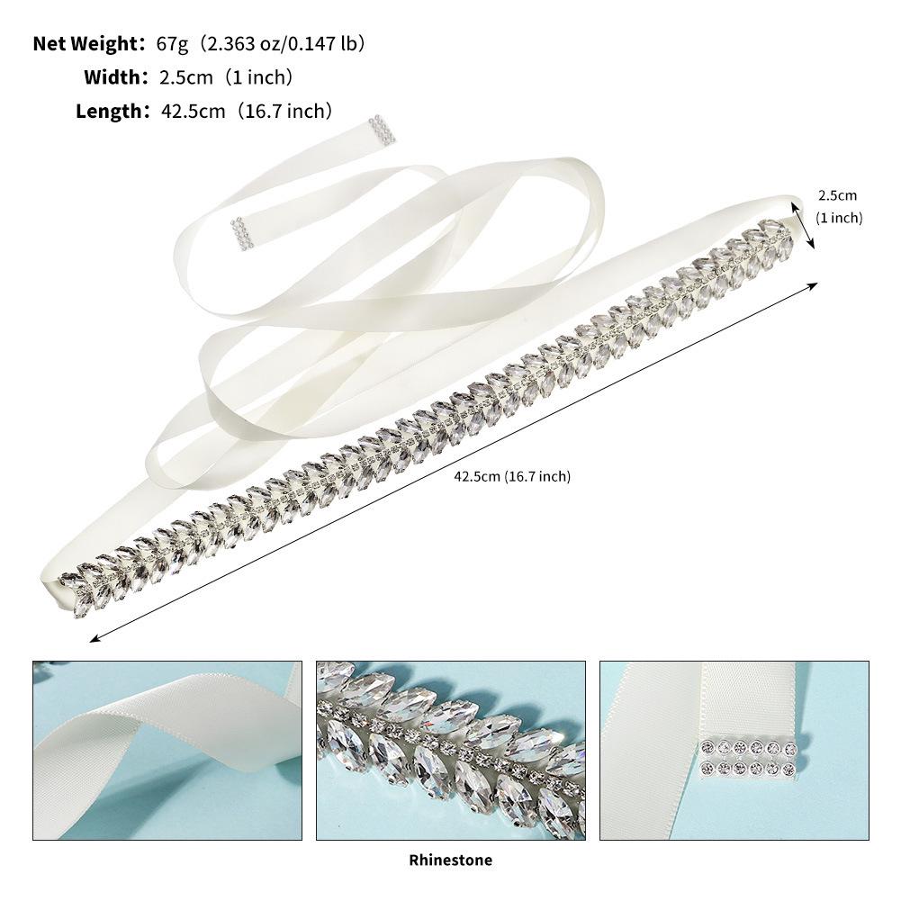 Elegant Rhinestone Bridal Belt - Double Row Horse Eye Design for Wedding Dresses & Evening Gowns