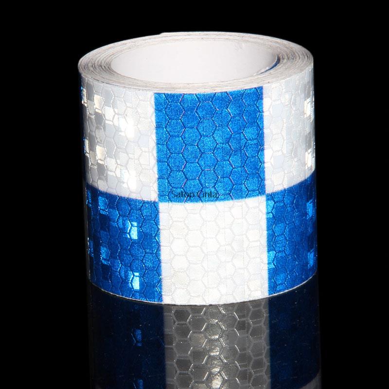 50mmx10m Shining Grid Reflective Warning Self-adhesive Waterprood High Reflection Red Yellow Black Fluorescent Stikcer For Truck