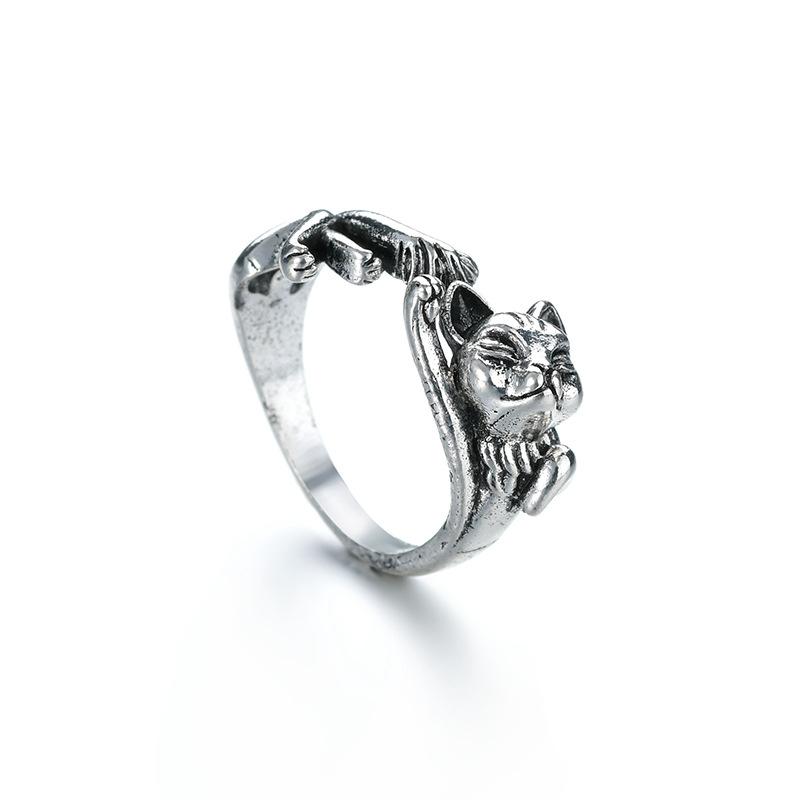 

Ретро Кольцо Ленивый Кот для Мужчин Женщин Унисекс Панк Готика Милое Открытое Кольцо Аксессуары для Любителей Домашних Животных Ручной Работы Дизайнер Циркон Подарок для Любителя resizable