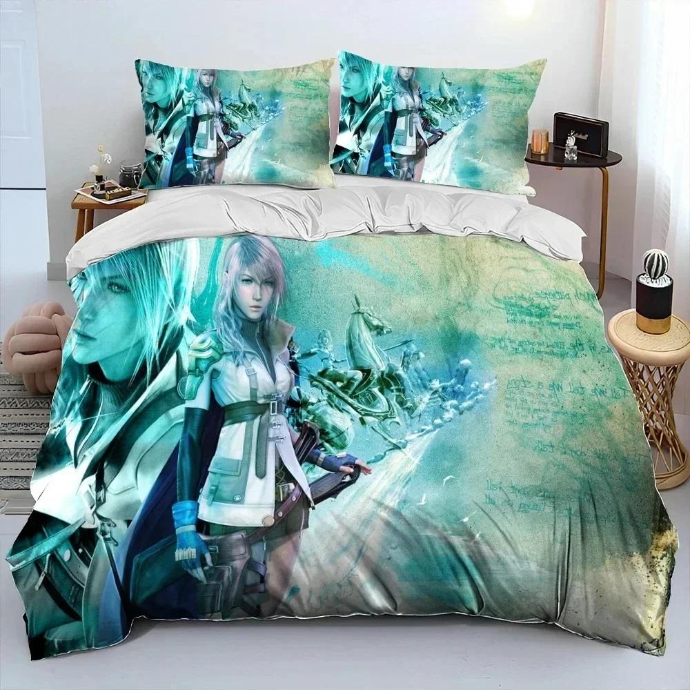 3D Print Final Fantasy Series Games Bedding Set Duvet Cover Bed Set Quilt Cover Pillowcase Comforter King Queen Size Boys Adult