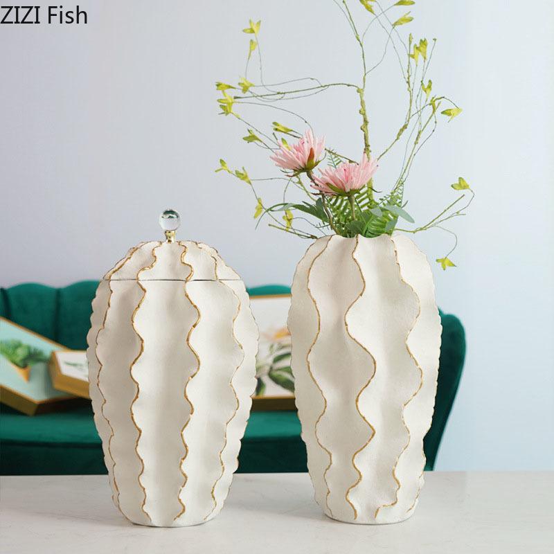 Ceramic Vase Simulation Fruit Storage Jar Flower Pots Decorative Floral Flower Arrangement Porcelain Vases Nordic Home Decor