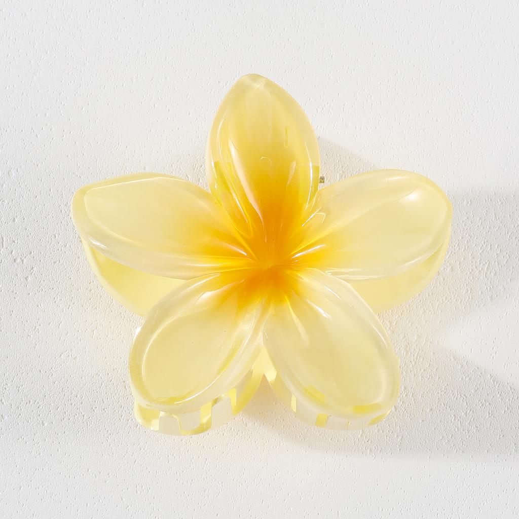 1/2Pcs Gradient Colored Flower Acrylic Hair Claws Clip Women Girls Sweet Hairpins Beach Hawaiian Style Hair Accessories