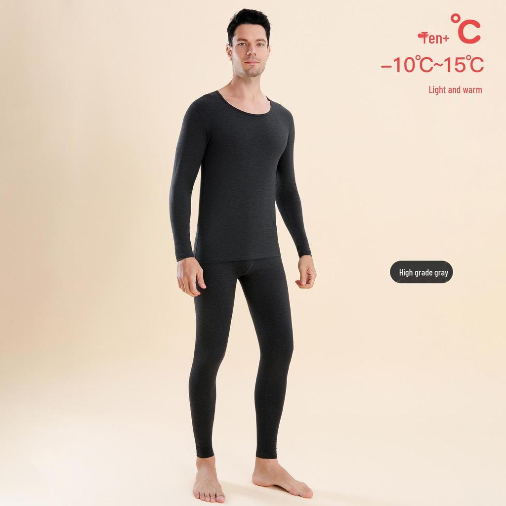 Lenzing Modal Thermal Underwear Set: 80-count, Slim Fit, Round Neck, Couples' Warm Autumn Suit for Men & Women
