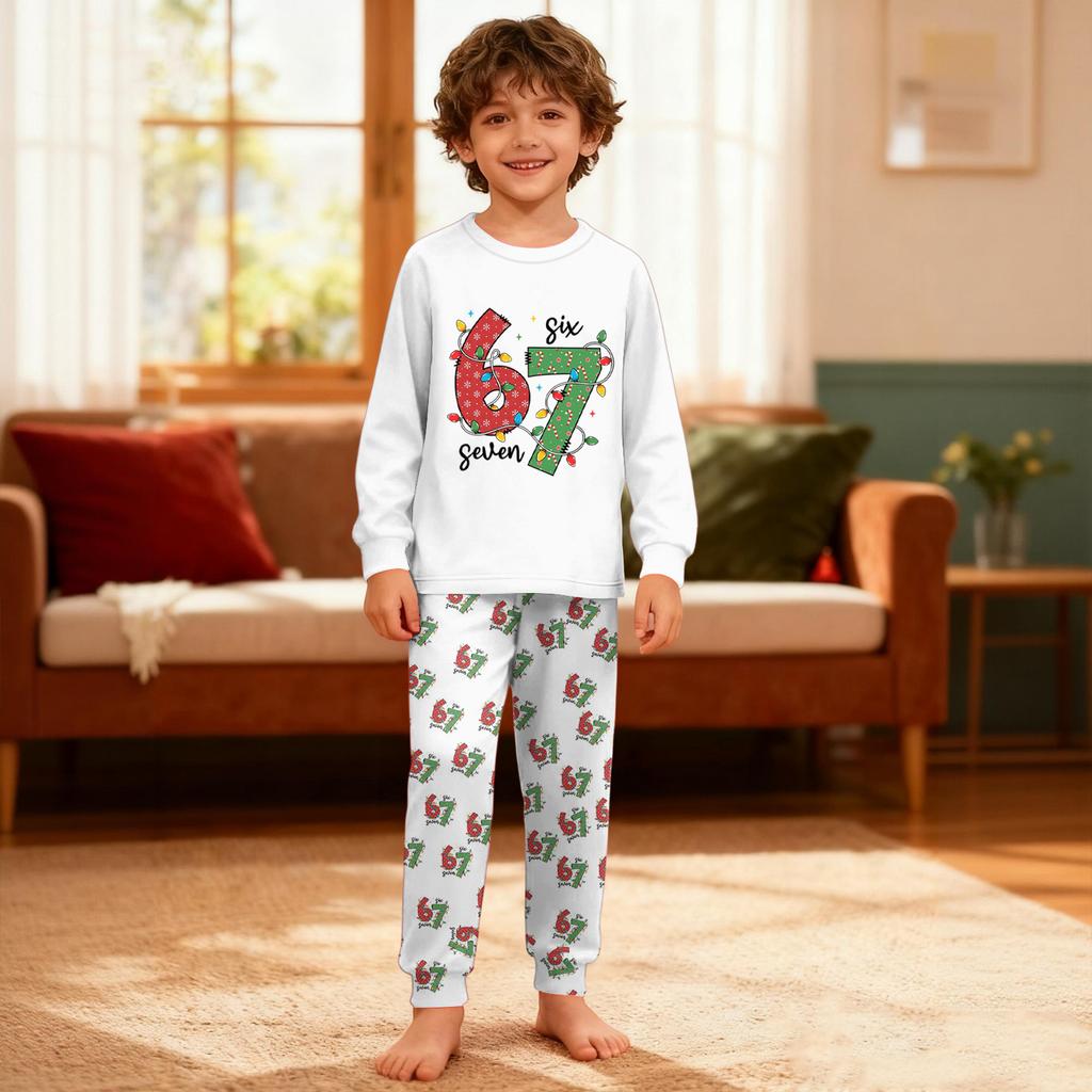 Children's Set - Boy And Girl Printed Thin Two-Piece Set With Long Sleeves And Pants