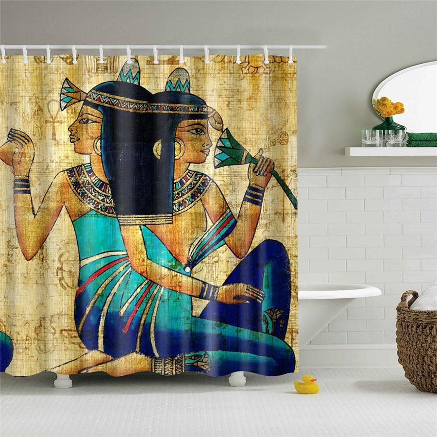 Cortinas de ducha de baño con diseño artístico de Graffiti para mujer, chica negra Afro americana, poliéster impermeable con ganchos