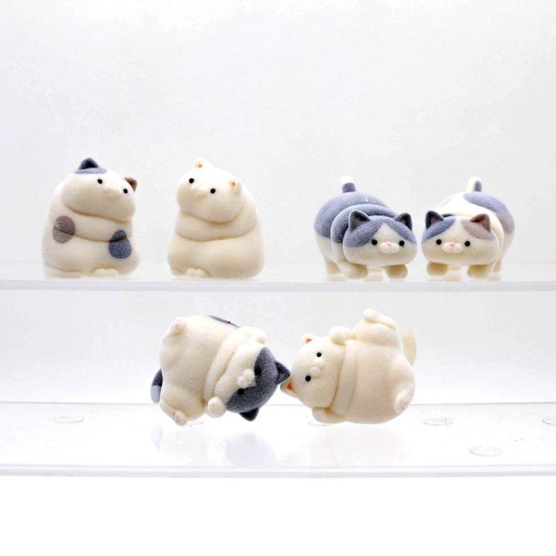 Beflockte dicke Katze Beflockung Katzen Blind Box Spielzeug Kawaii Niedliche Puppe Geschenke Spielzeug Sammeln Ornamente Kinder Geschenke