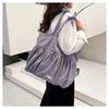 New pleated shoulder bag simple casual large-capacity tote bag women's versatile commuter handbag