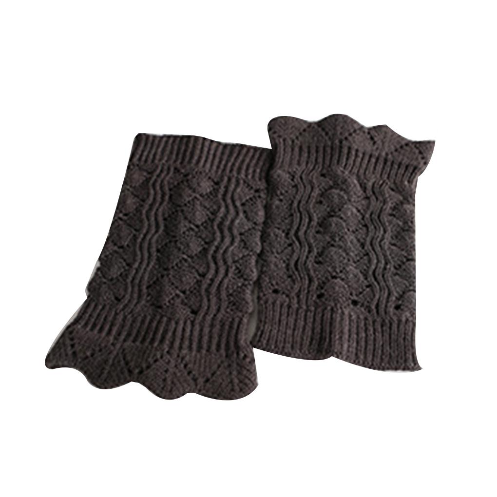 1 Pair Cute Soft Lace Women Girl Winter Leg Warmers Acrylon Crochet Hollow Knit Boot Socks Toppers Cuffs