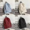 Unisex Color Solid Nylon School Backpack With Durable Laptop Gift Schoolbag