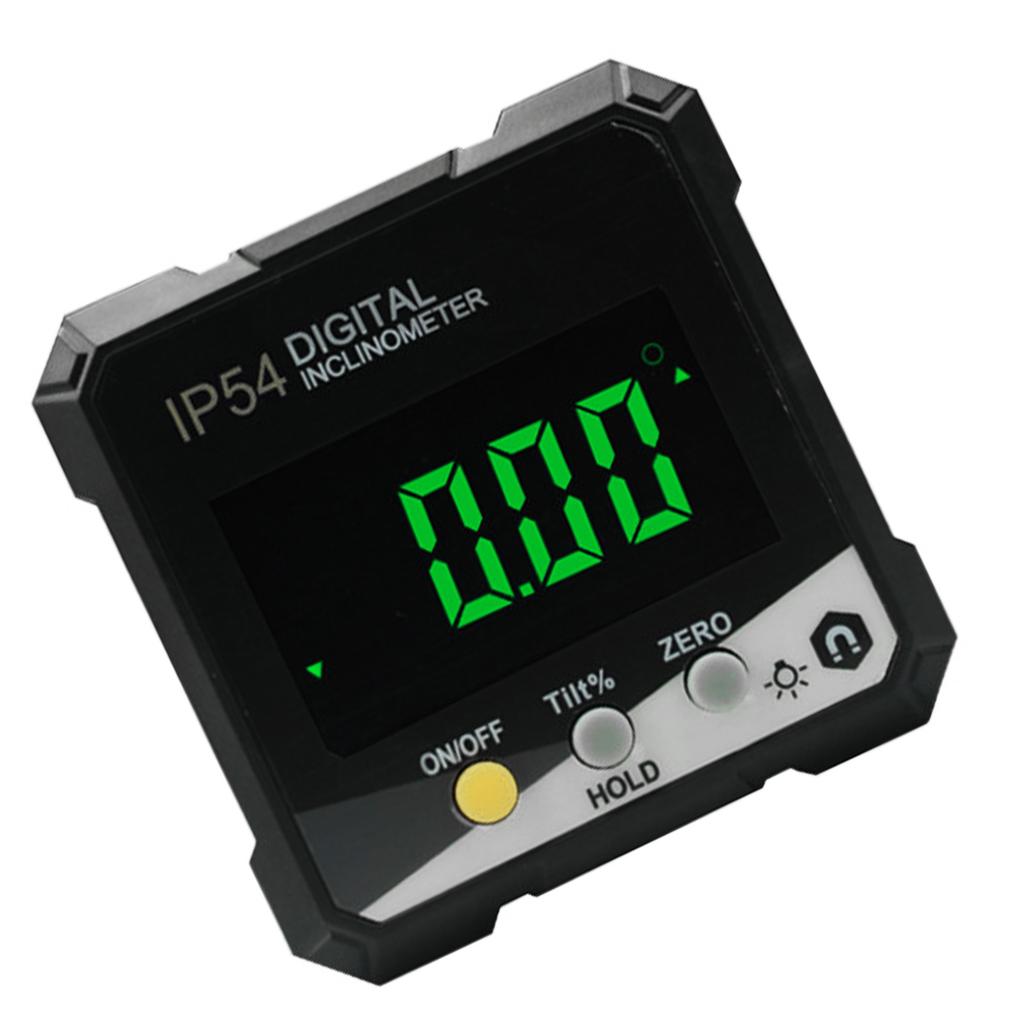 Digital Inclinometer 4x90 Degrees  Measurement IP54 LCD Screen Magnetic Digital Display Angle Meter Gauge Yellow DLW30D