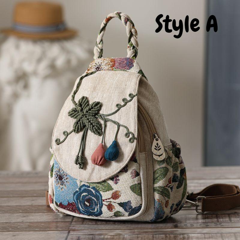 Multifunktionaler Doppellagiger Canvas Damenrucksack Leichter Freizeit-Reise-Wanderrucksack one size blau