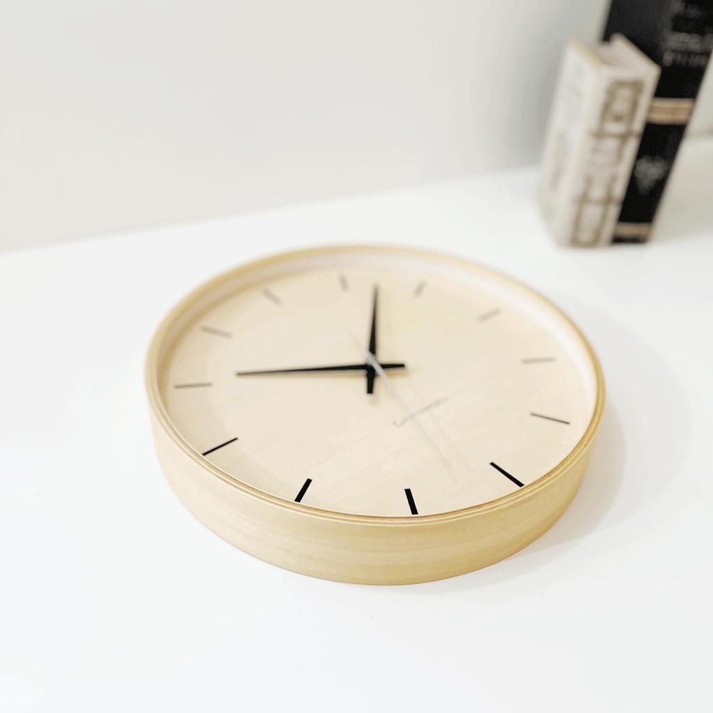 KATOMOKU Sperrholz Wanduhr Natur Wanduhr schleichender Sekundenzeiger Radio km-50NA 304mm (SKP-Uhr)