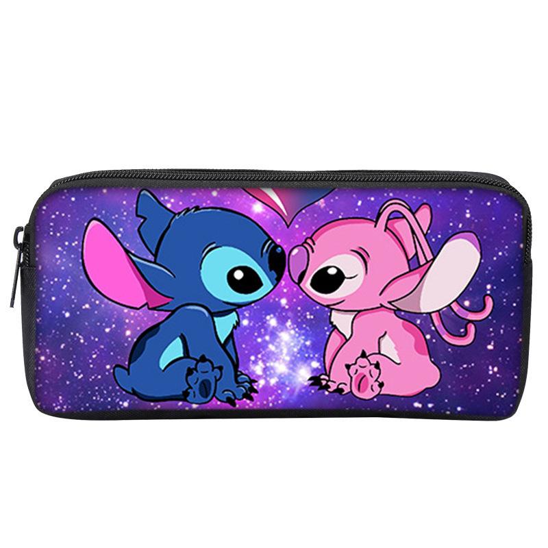 Anime Peripheral Stitch Stitch Pencil Bag Single Layer Pencil Bag Student Children'S Stationery Bag Cartoon Printing Pencil Bag
