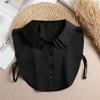 Fashion Front Tie White Fake Collar for Women Stand Detachable Collar Fake Girls Vintage Lace Ladies False Blouse Collar