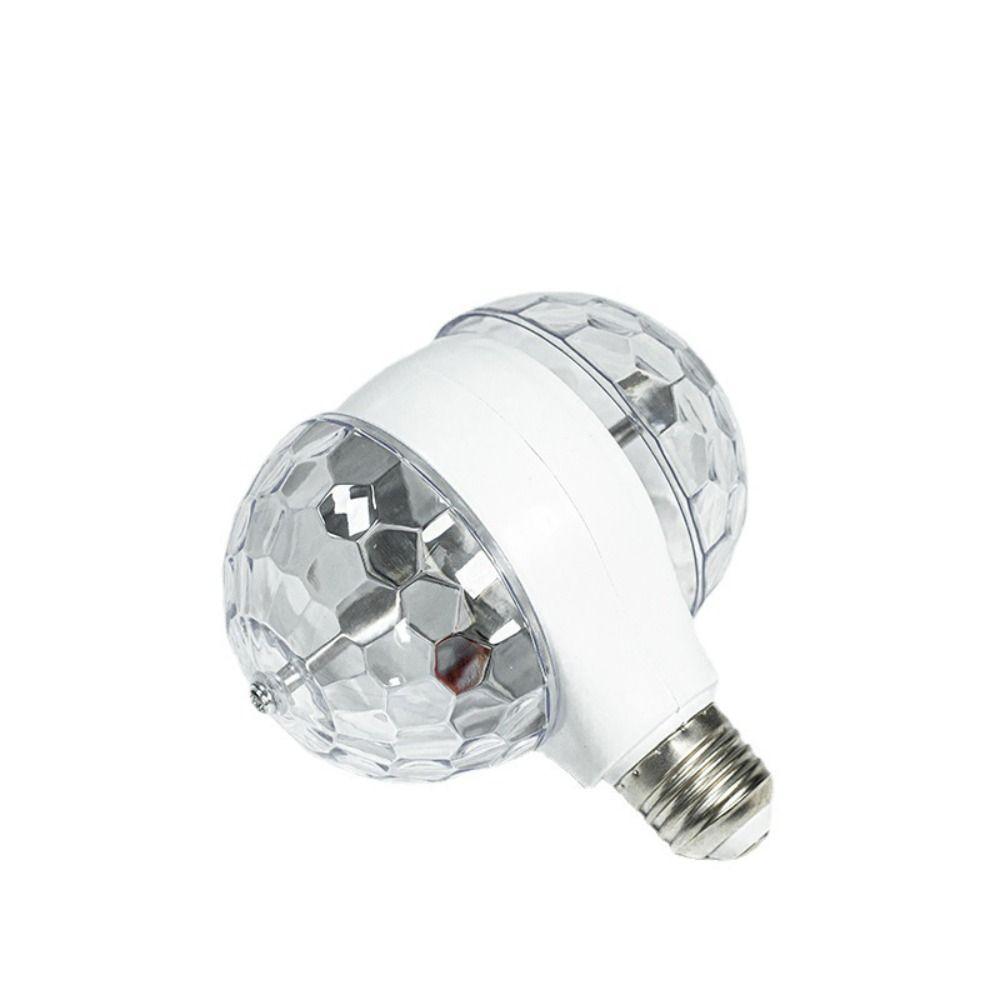Auto Rotating Crystal Strobe RGB Lamp Dual Head Disco Lights E27 LED Bulb  Halloween