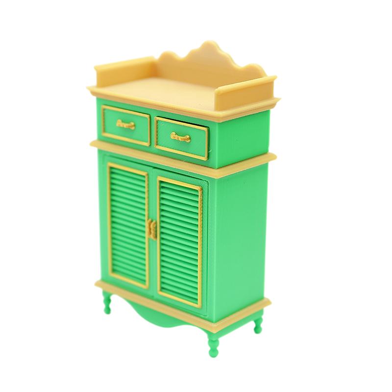 1/12 Dollhouse Mini Cabinet Cupboard Model Dollhouse Furniture Ornament Dolls House Living Scene Decoration Pretend Play Toys