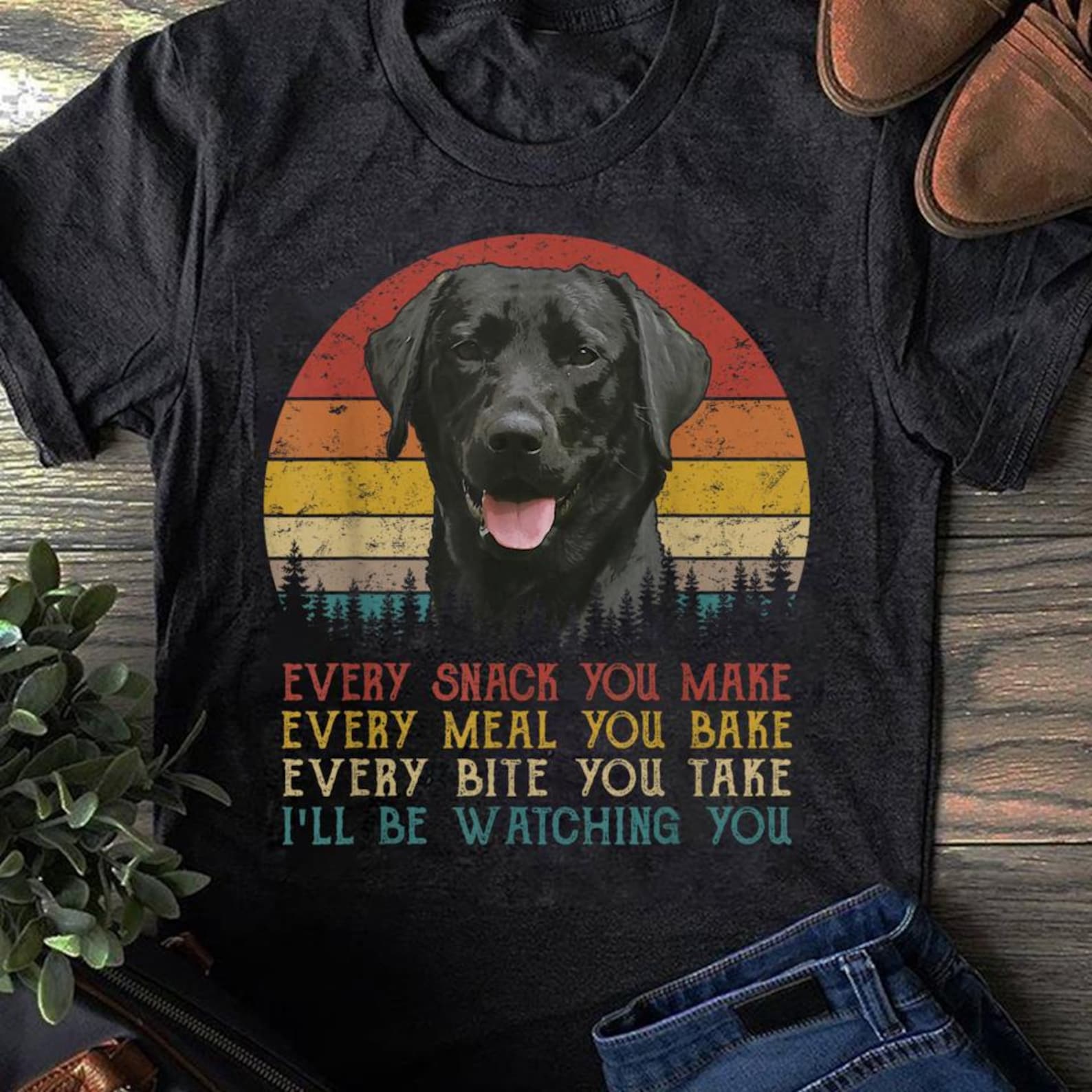 Black Labrador T-Shirt: Funny Dog Lover Gift M