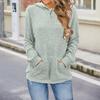 Women Knitted Sweater Hooded Long Sleeve Loose Fit Ribbed Knitting Pullover Tops with Pockets Casual Solid Color Autumn Knitwear
