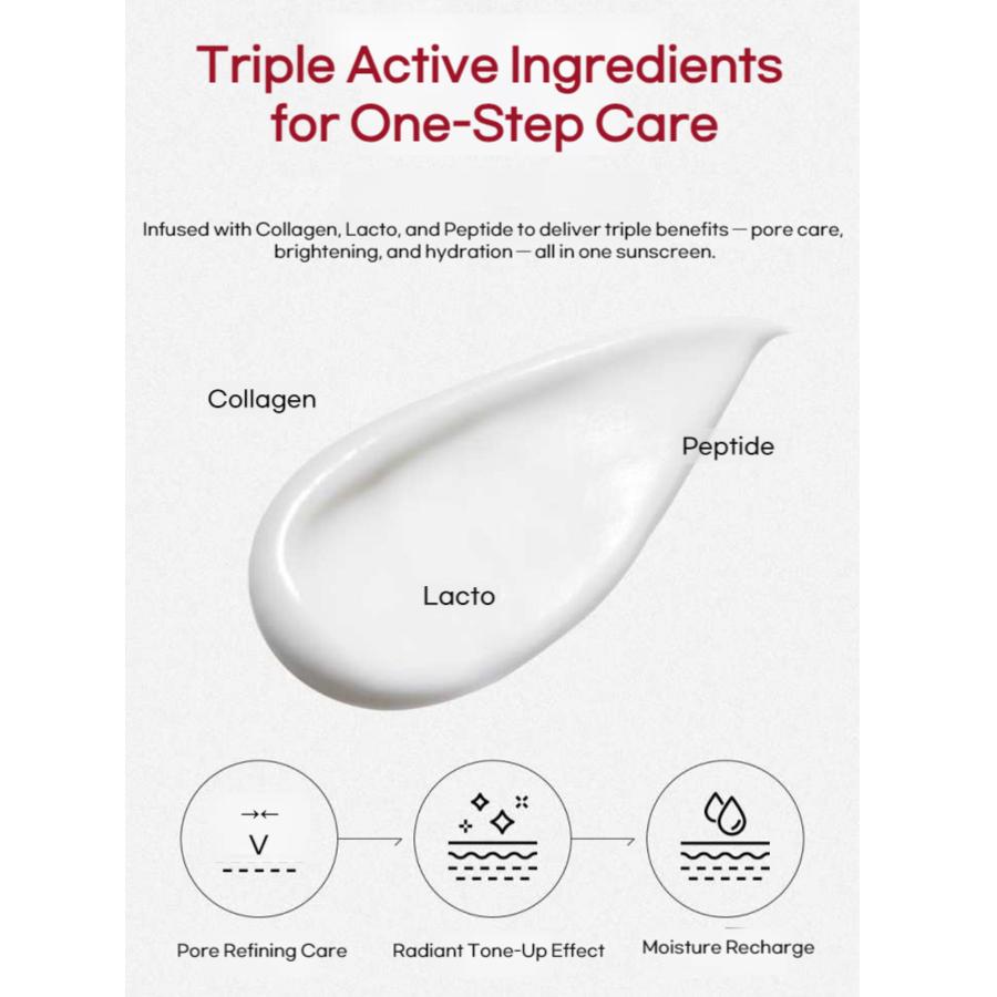 MEDI-PEEL Red Lacto Collagen Cremă de Soare pentru Liftingul Porilor SPF50+ PA++++ 50g