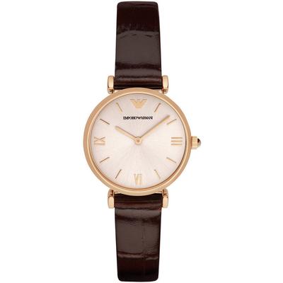 Gianni T-Bar Mother of Pearl Brown Leather Women's Quartz AR1911