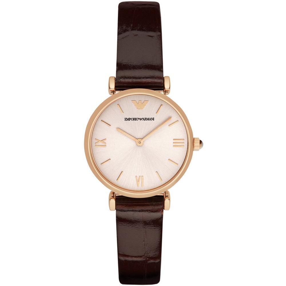 

Emporio Armani Gianni T-Bar Mother of pearl Brown Leather Women s Quartz AR1911 мать жемчужного