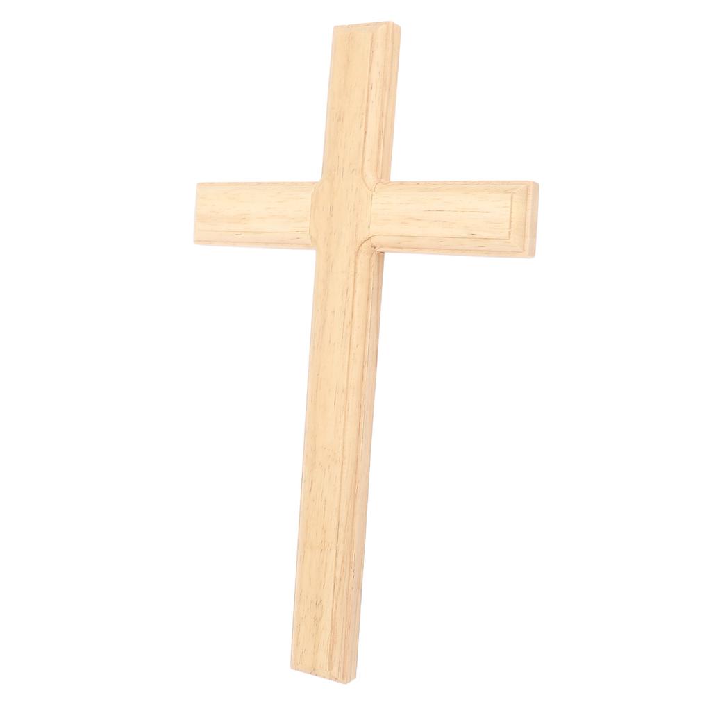 Wooden Crucifix Wall Decor 30cm Simple Smoothly Polished Wood Wall Hanging Crucifix