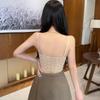 Seamless Lace Camisole with Fixed Cup and Beautiful Back Design