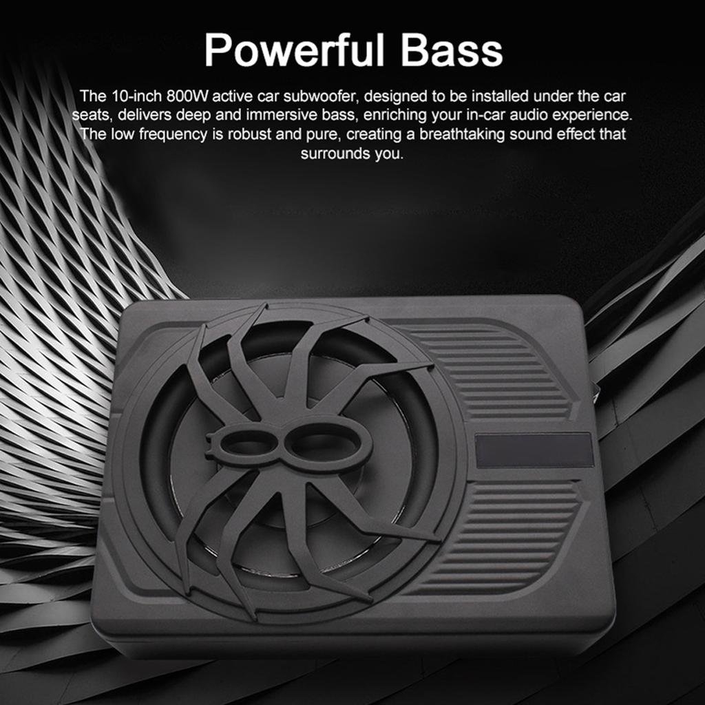 10 Inch 800W Under Seat Car Subwoofer High Power Active Subwoofer Speaker Built In Amplifier with Volume Controller