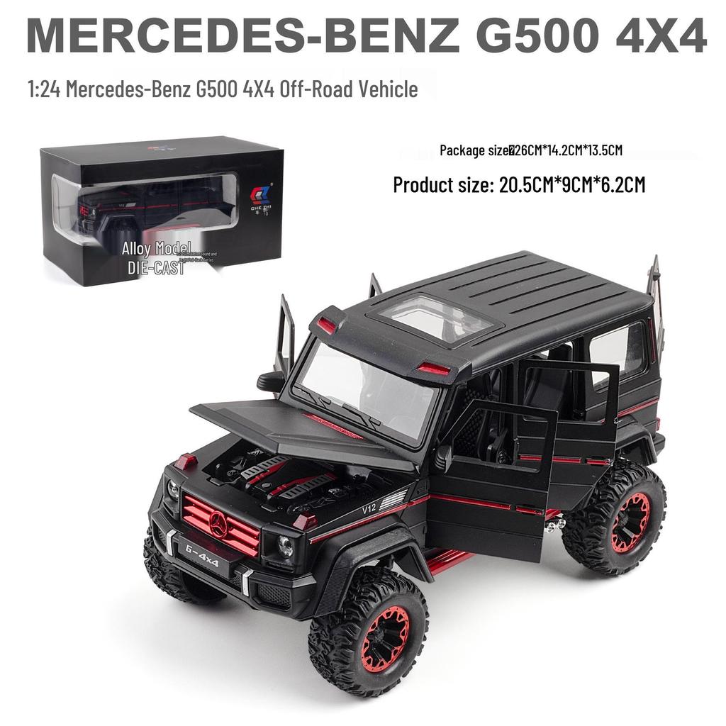 1:24 G63 Alloy Off-Road Toy Car, Six-Doors Open, Light & Sound, Pull-Back Action for Kids