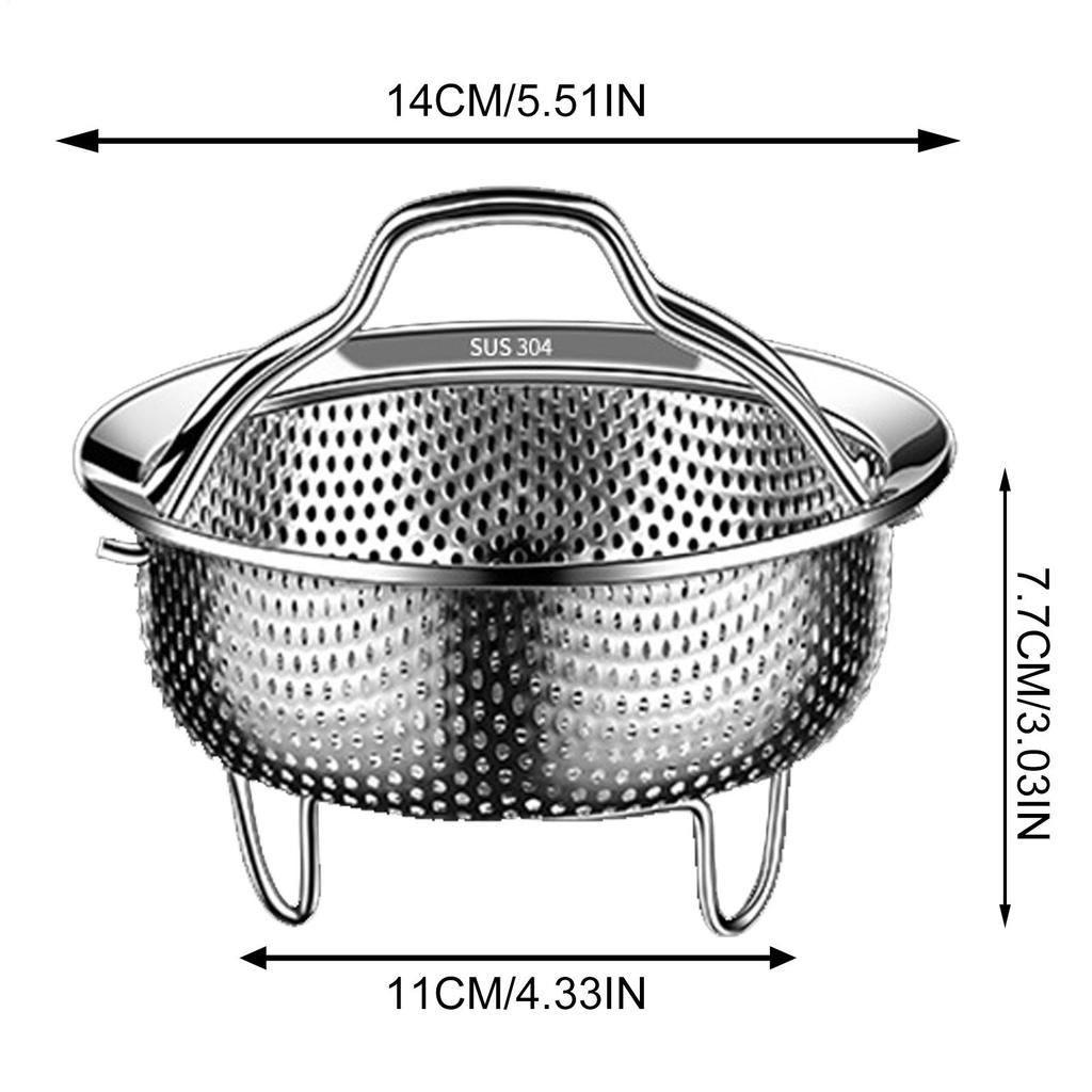 Stainless Steel Steamer Basket Heat Resistant Multifunctional Metal Colander With Handle Bun Vegetable Steaming Basket For